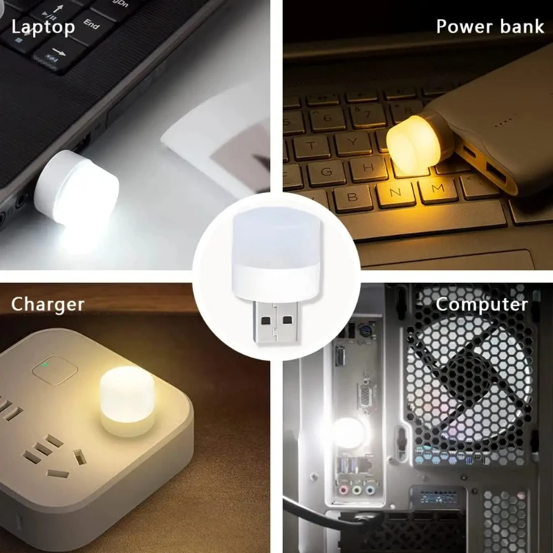 Photography Lighting Book - Mini Lampka Nocna USB Ciepła Biel