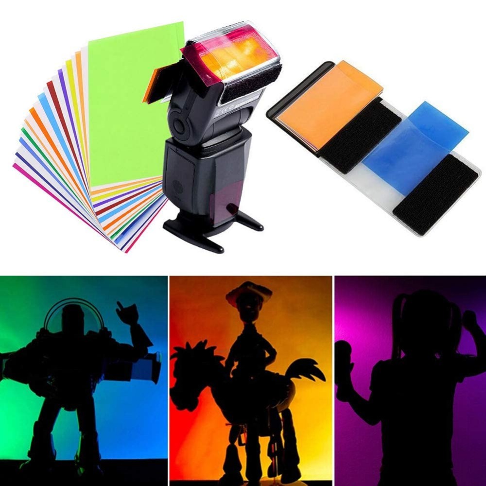 Photography Lighting Gel - Zestaw 12 Kolorowych Żeli do Lampy
