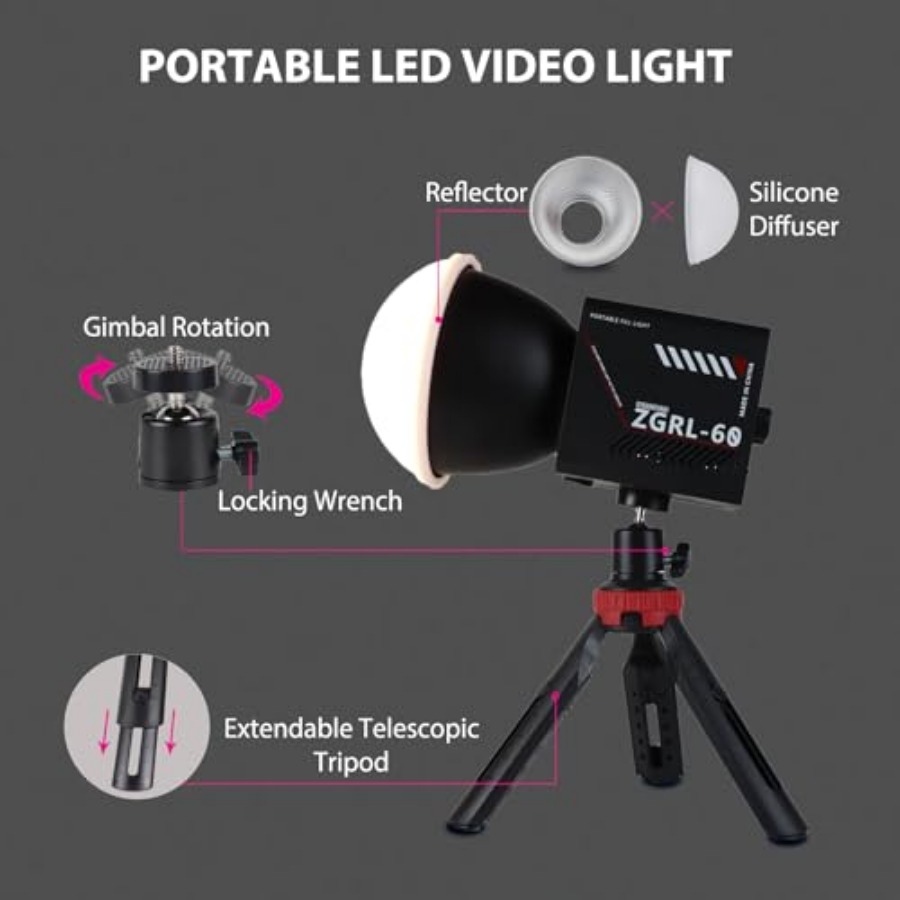 Przenośna lampa wideo LED COB  – Photography Lighting For Studio recenzja i cena